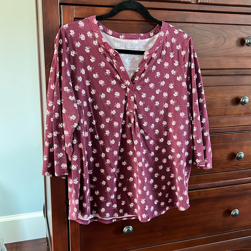 Croft & Barrow split neck blouse (Kohl’s)